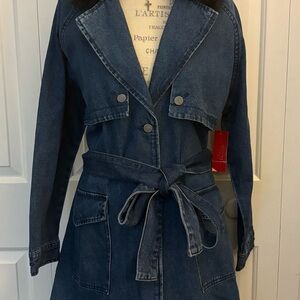 Jennifer Lopez Dark Blue Denim Jacket with Removable Fur Collar